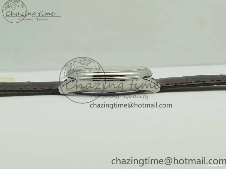 0310 FashionForward De Ville Prestige Real Power Reserve SS TW 1:1 Best Edition White Dial SS Markers On Leather Strap A 8095